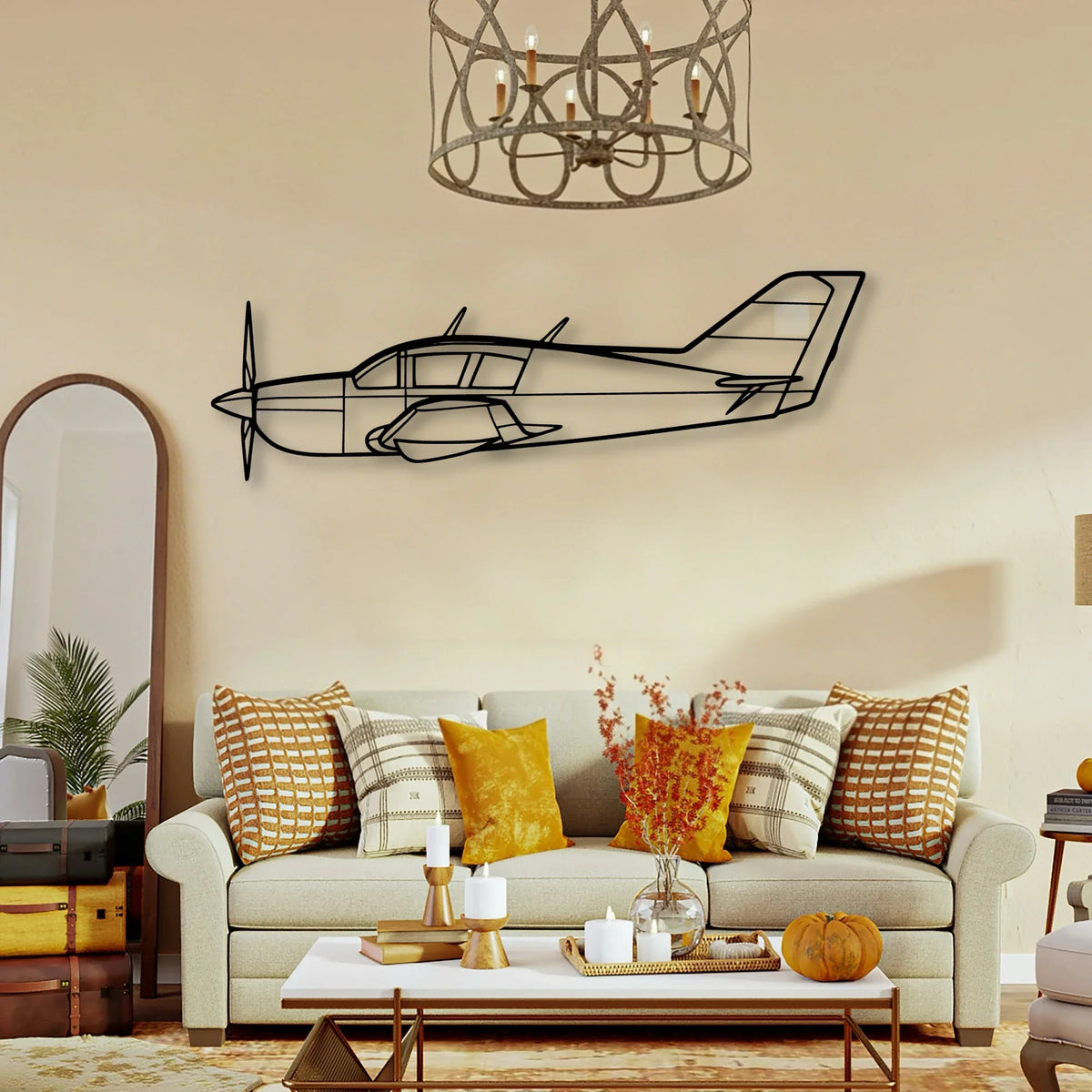 180 Skywagon 4 Classic Aircraft Silhouette Metal Wall Art - Tinvibe
