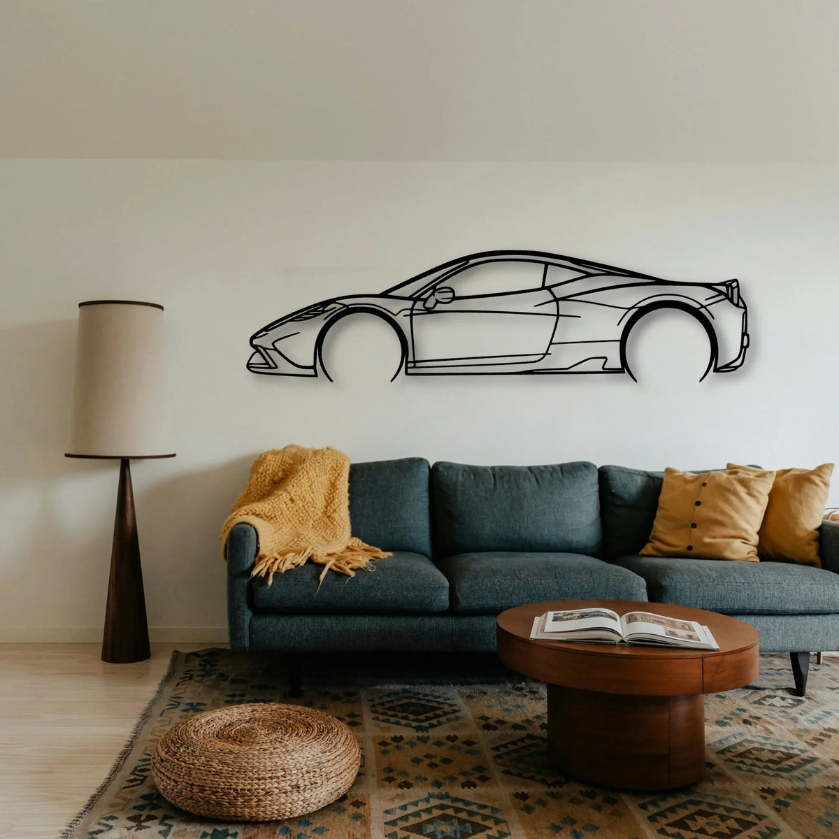458 Speciale Classic Silhouette Metal Wall Art - Tinvibe