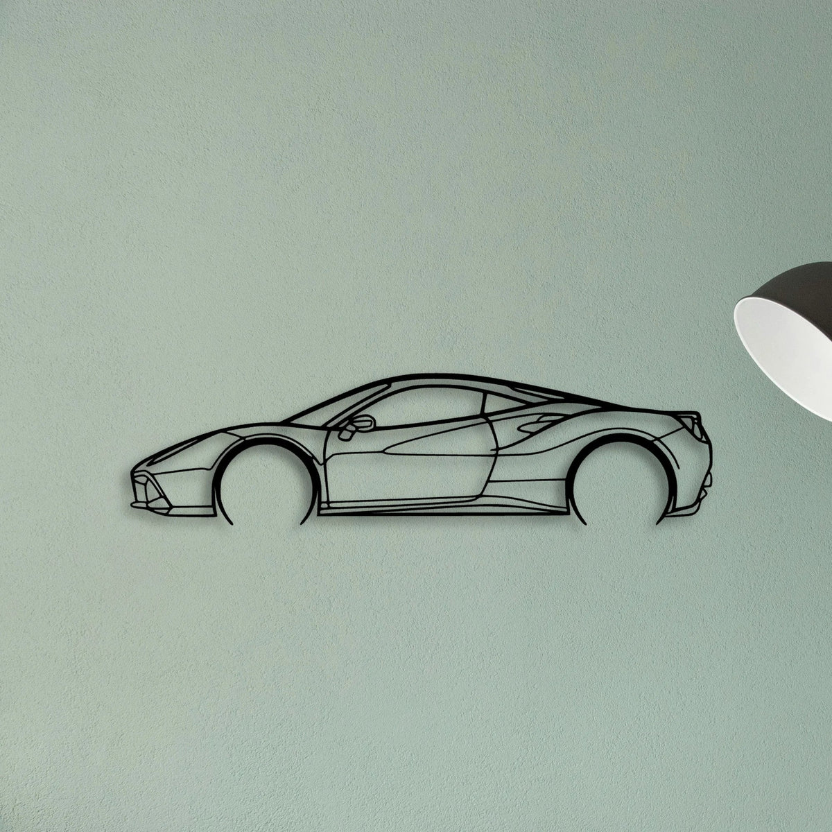488 GTB 2 Classic Silhouette Metal Wall Art - Tinvibe