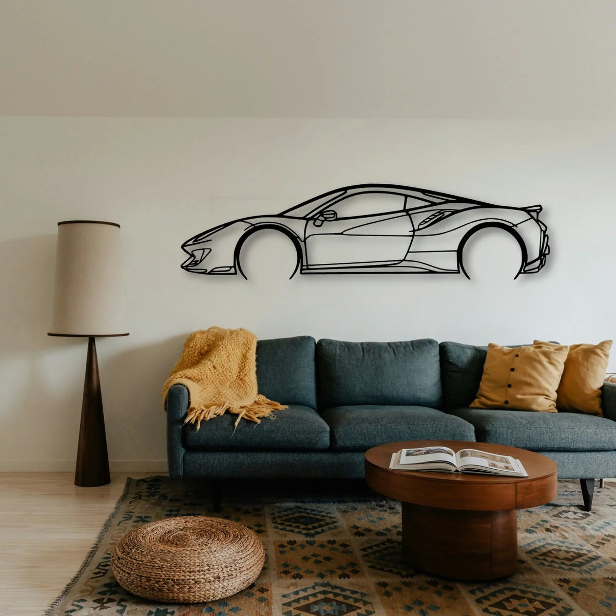 488 Pista 2 Classic Silhouette Metal Wall Art - Tinvibe