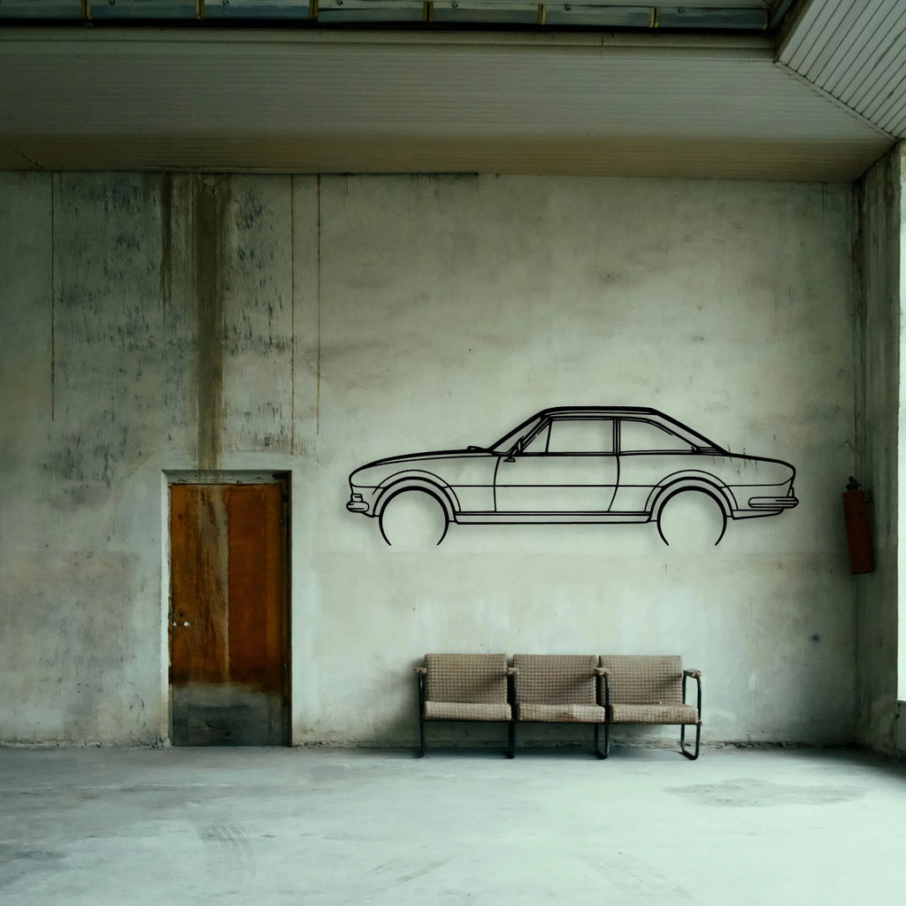 504 Coupe 1969 Classic Silhouette Metal Wall Art - Tinvibe