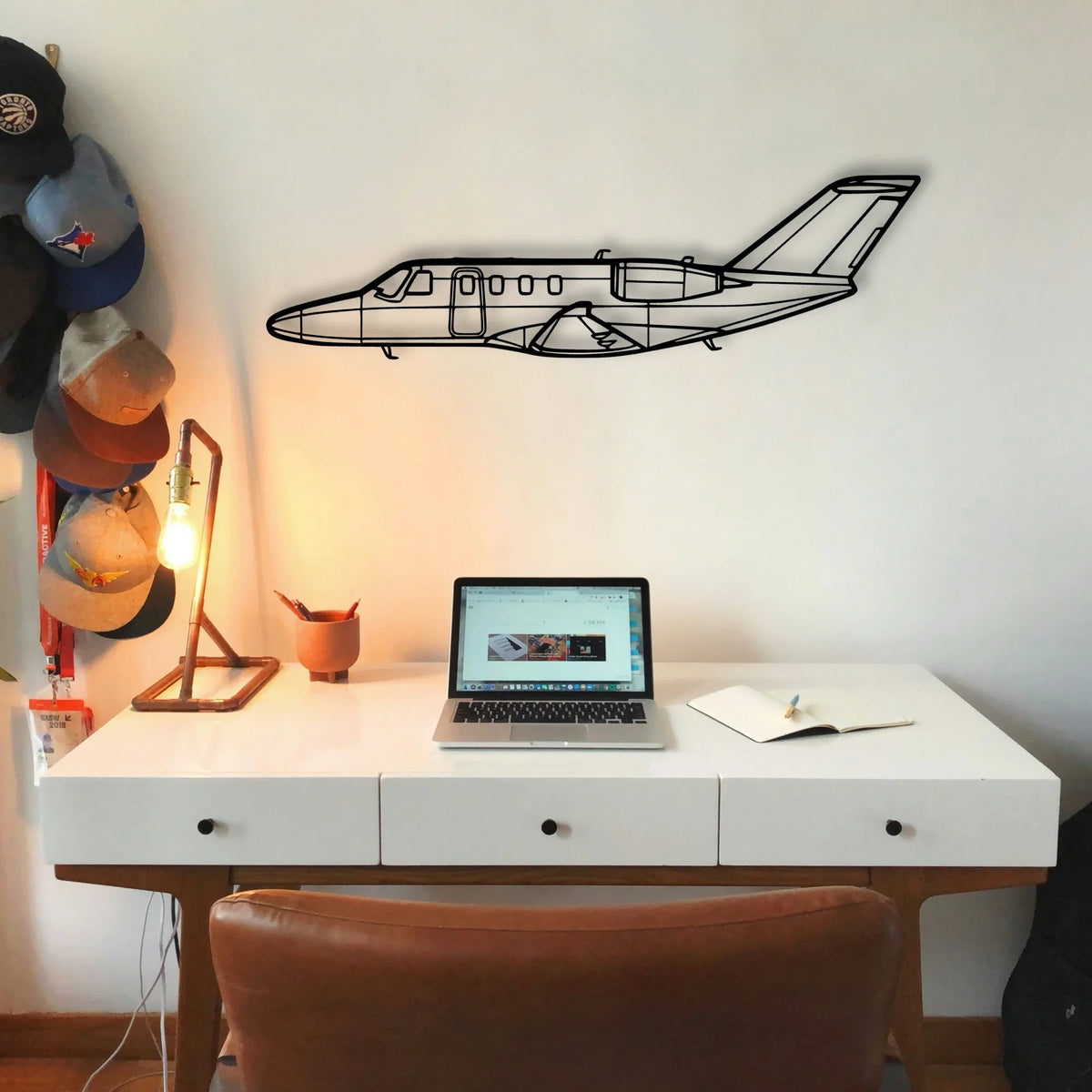 525B CJ3 Classic Aircraft Silhouette Metal Wall Art - Tinvibe