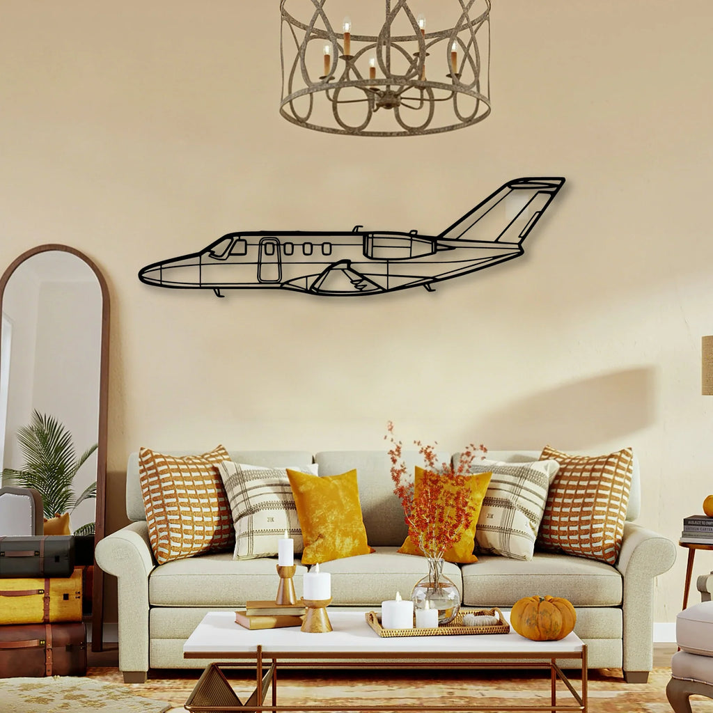 525B CJ3 Classic Aircraft Silhouette Metal Wall Art - Tinvibe