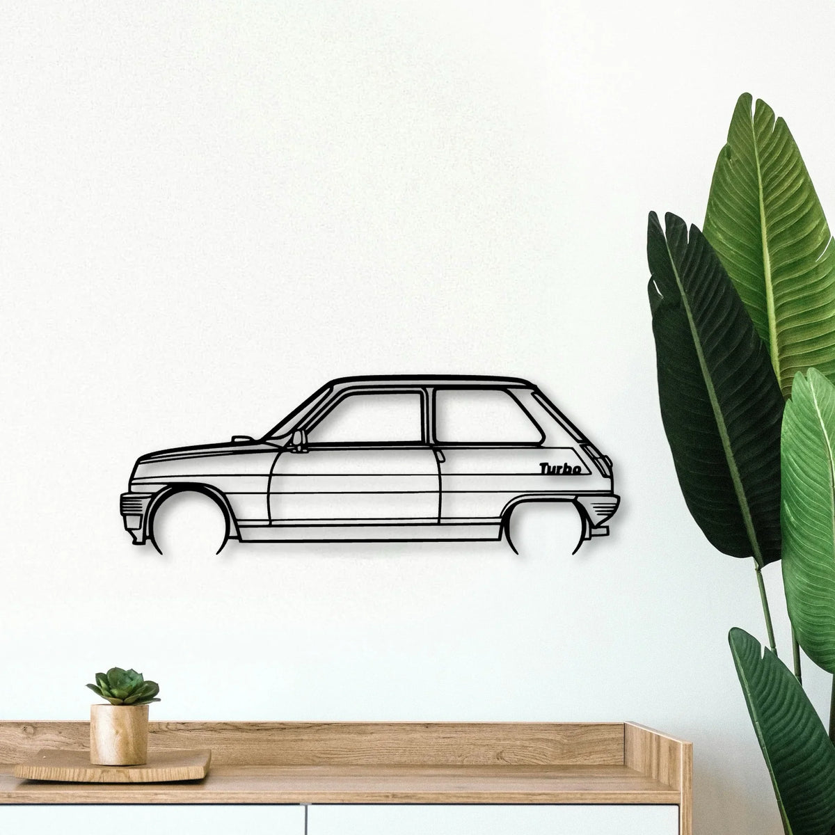 5 Alpine Turbo 1983 Classic Silhouette Metal Wall Art - Tinvibe