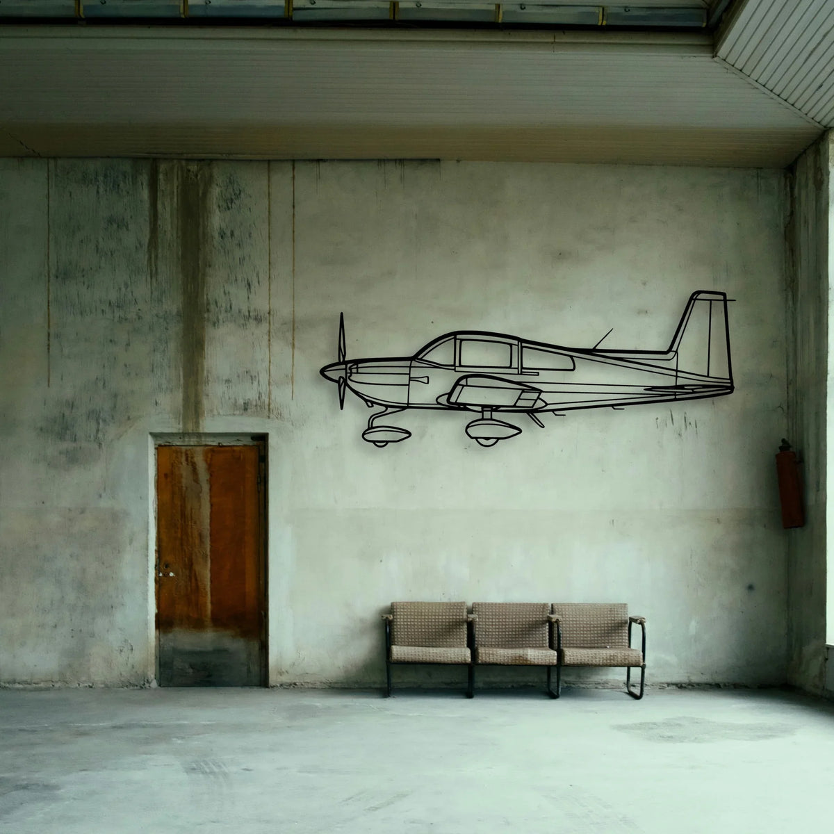 777 300ER 2 Classic Aircraft Silhouette Metal Wall Art - Tinvibe