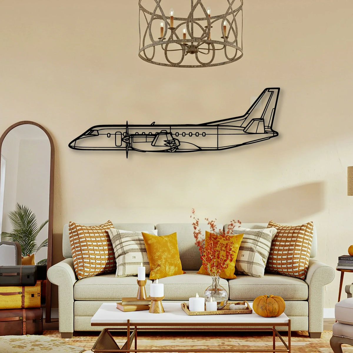 777F Classic Aircraft Silhouette Metal Wall Art - Tinvibe
