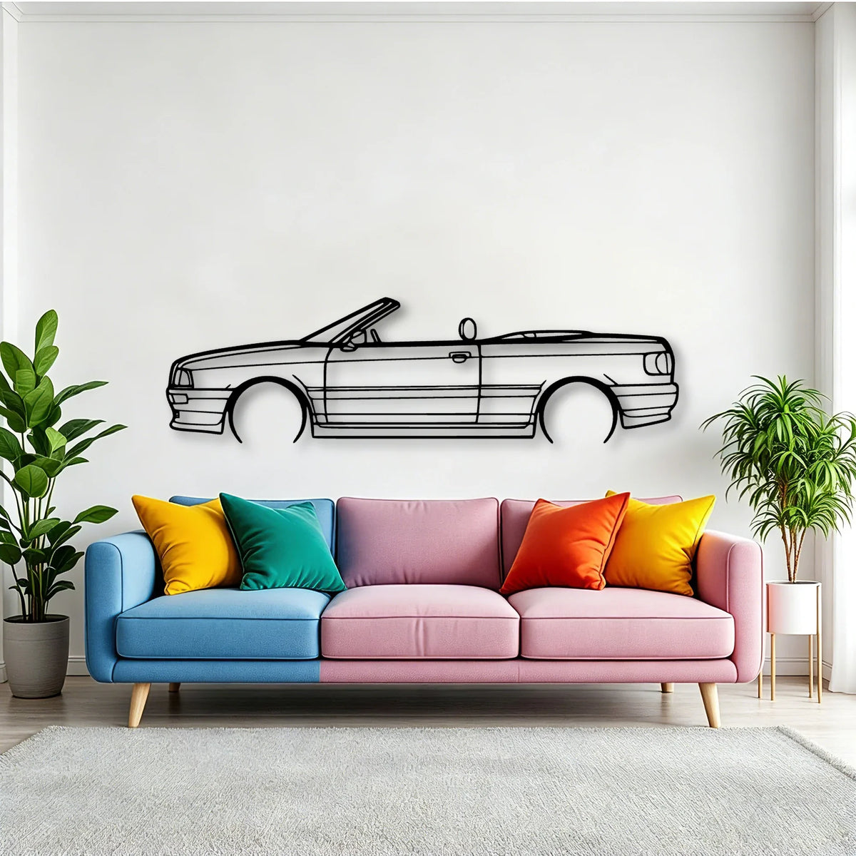 80 Convertible 1998 Classic Silhouette Metal Wall Art - Tinvibe