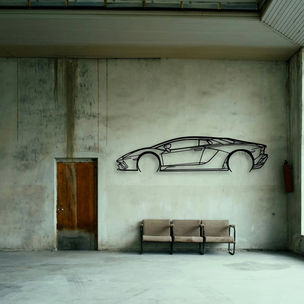 Aventador S Classic Silhouette Metal Wall Art - Tinvibe
