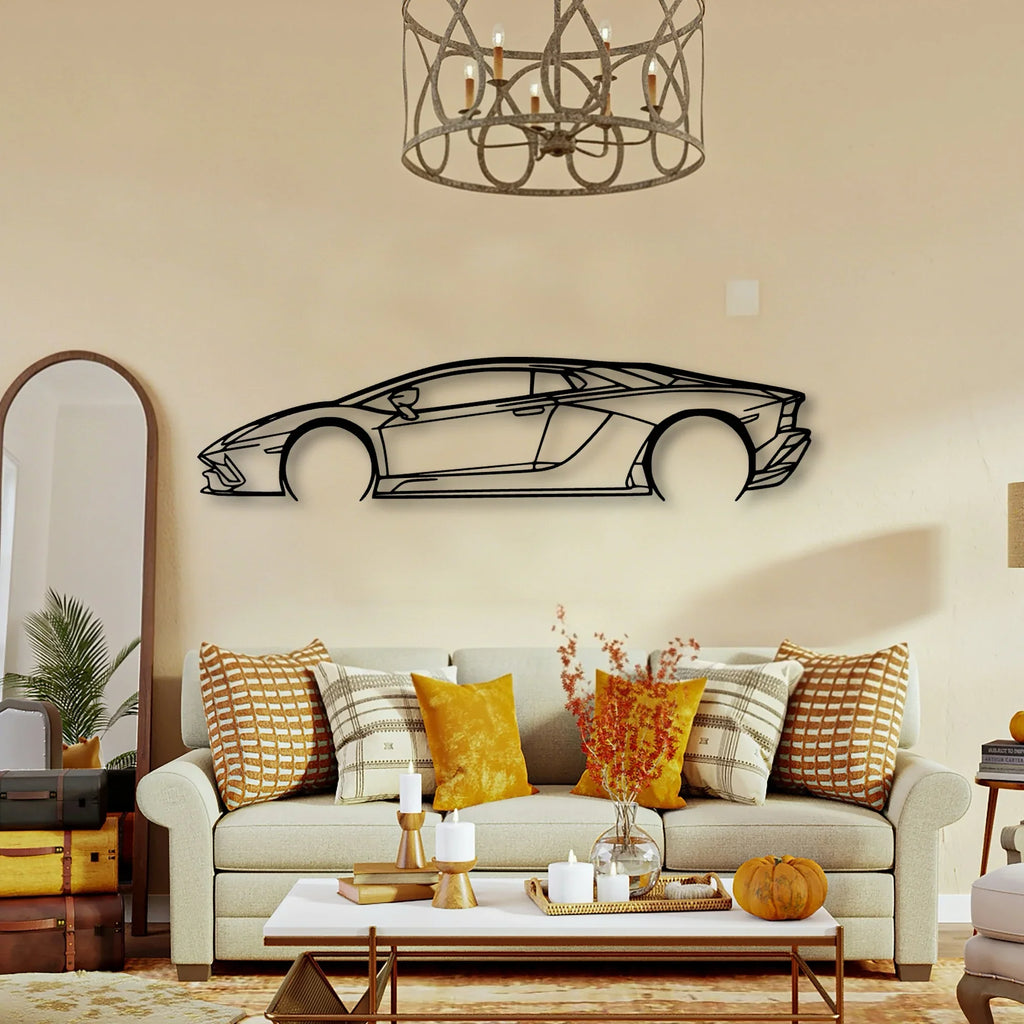 Aventador S Classic Silhouette Metal Wall Art - Tinvibe