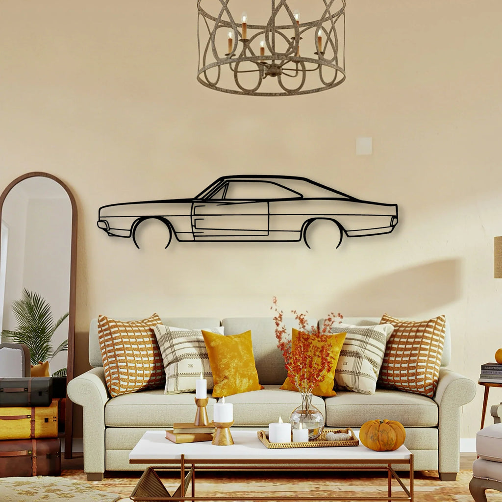 Charger 1969 3 Classic Silhouette Metal Wall Art - Tinvibe