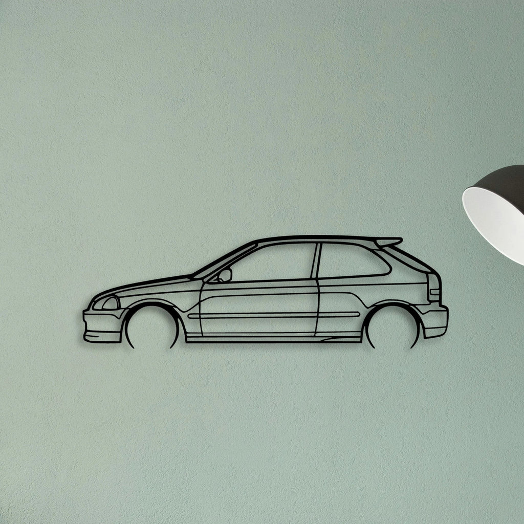 Civic Type R EK9 2000 Classic Silhouette Metal Wall Art - Tinvibe