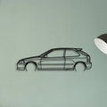 Civic Type R EK9 2000 Classic Silhouette Metal Wall Art - Tinvibe