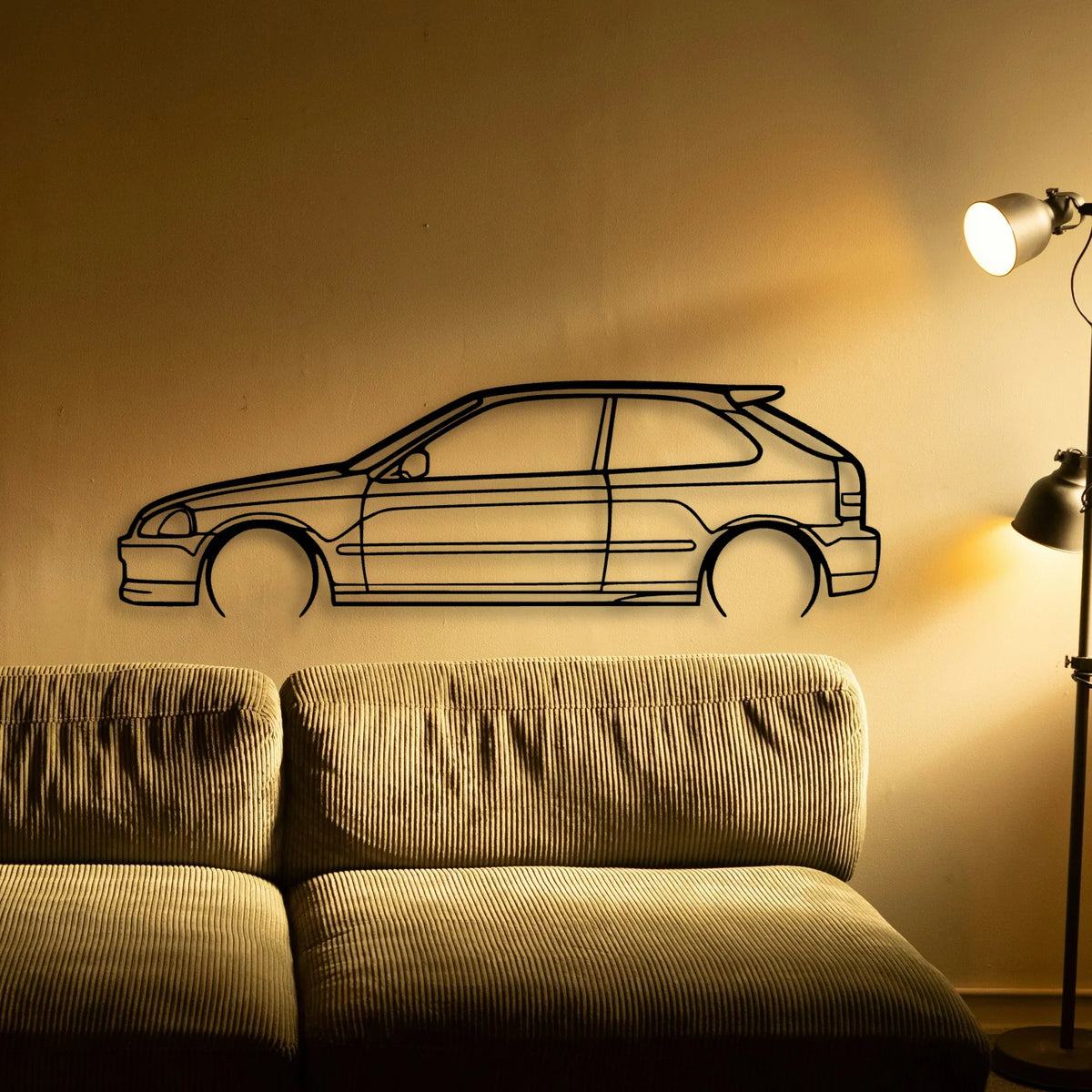 Civic Type R EK9 2000 Classic Silhouette Metal Wall Art - Tinvibe