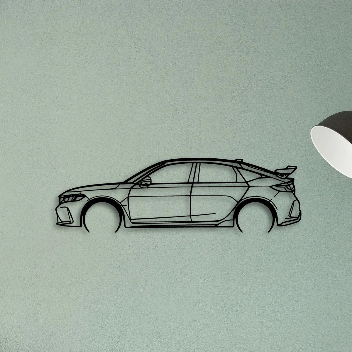 Civic Type R FL5 2023 Classic Silhouette Metal Wall Art - Tinvibe