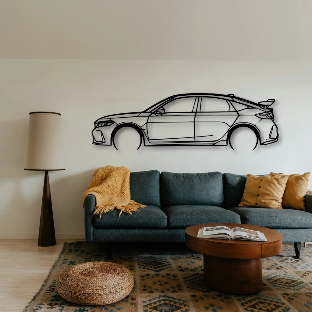 Civic Type R FL5 2023 Classic Silhouette Metal Wall Art - Tinvibe