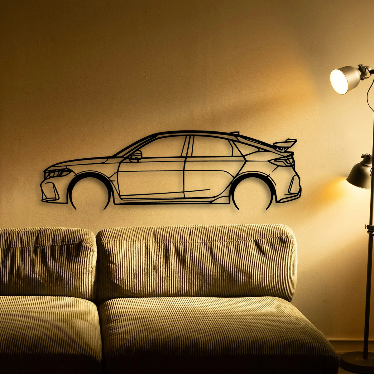 Civic Type R FL5 2023 Classic Silhouette Metal Wall Art - Tinvibe