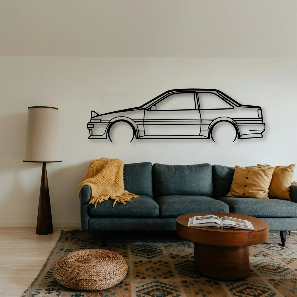 Corolla AE86 GT 1986 Classic Silhouette Metal Wall Art - Tinvibe