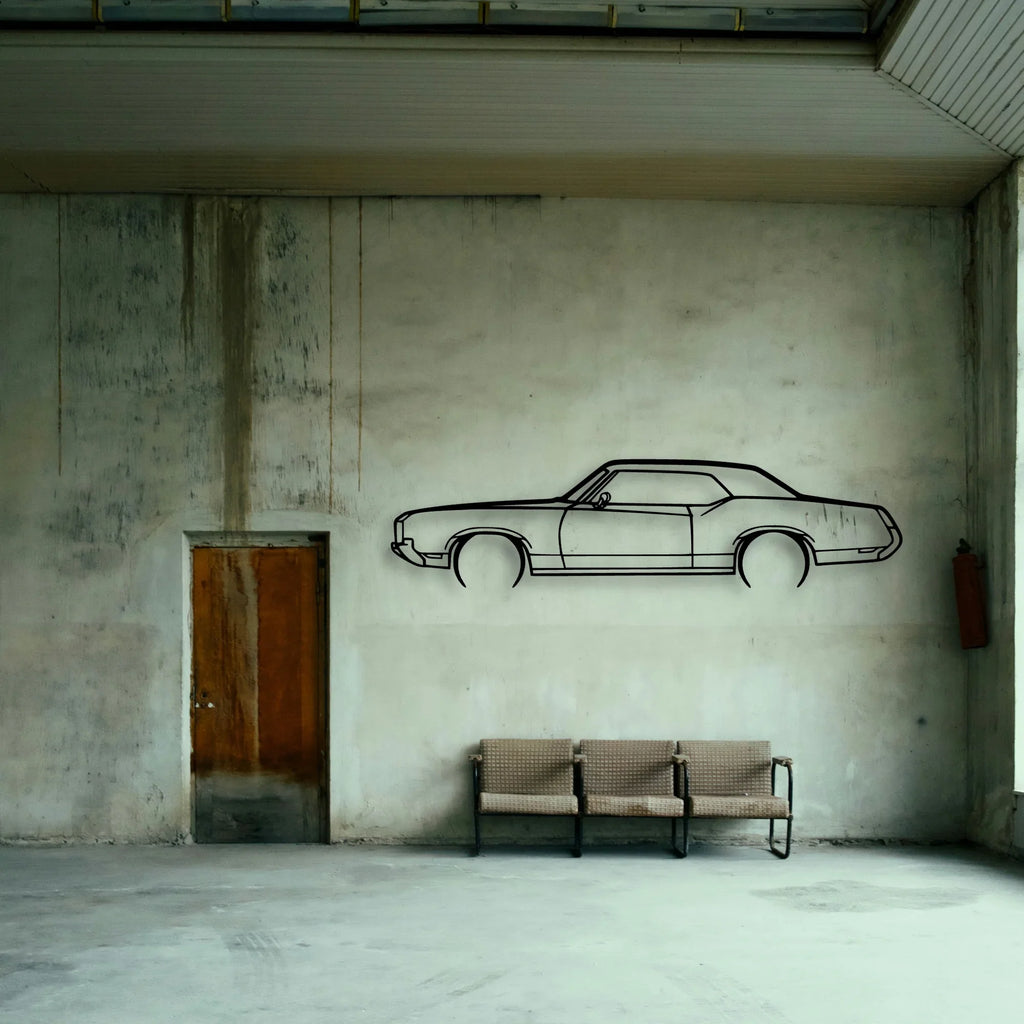 Cutlass Supreme 1971 Classic Silhouette Metal Wall Art - Tinvibe