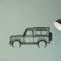 Defender 90 2005 Classic Silhouette Metal Wall Art - Tinvibe