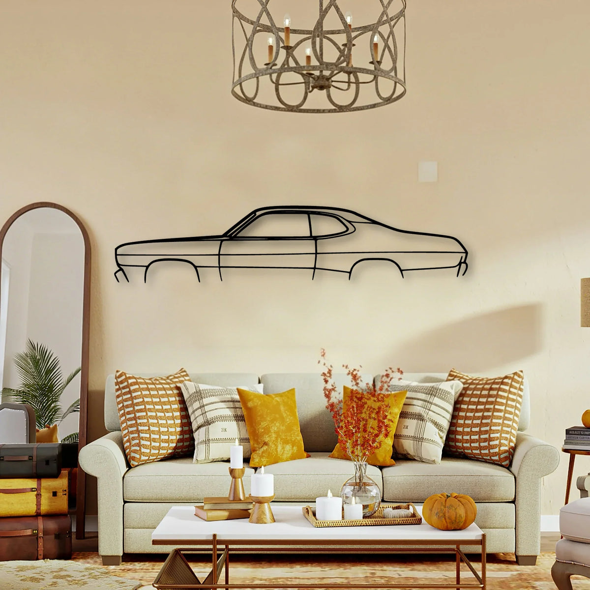 Duster 1972 Classic Silhouette Metal Wall Art - Tinvibe