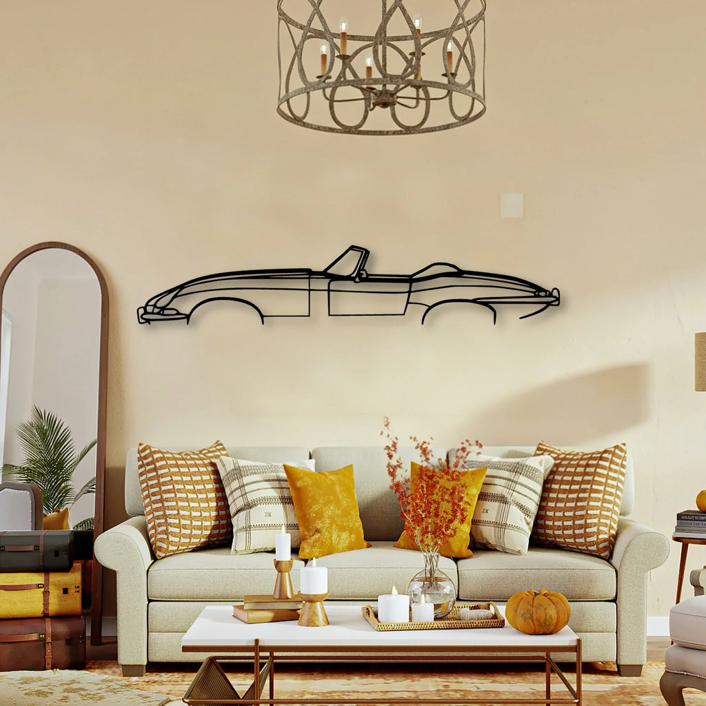 E Type 1966 Classic Silhouette Metal Wall Art - Tinvibe