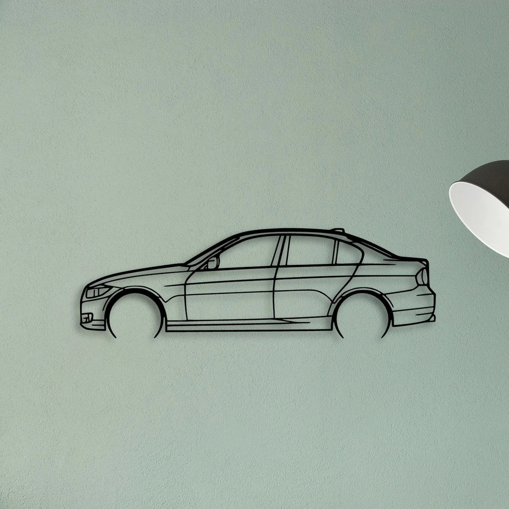 E90 2012 Classic Silhouette Metal Wall Art - Tinvibe