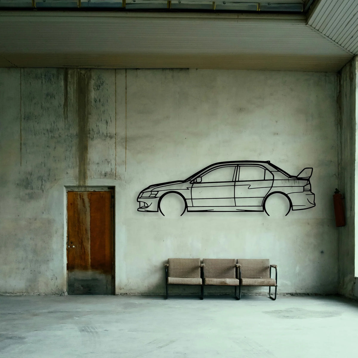 EVO IX 2007 Classic Silhouette Metal Wall Art - Tinvibe