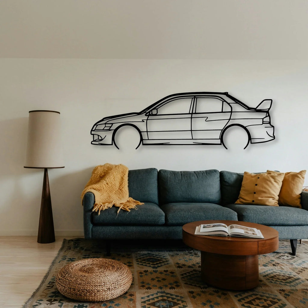 EVO IX 2007 Classic Silhouette Metal Wall Art - Tinvibe