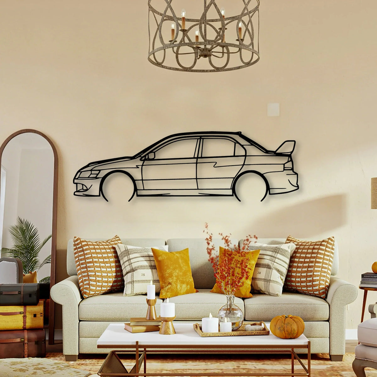 EVO IX 2007 Classic Silhouette Metal Wall Art - Tinvibe