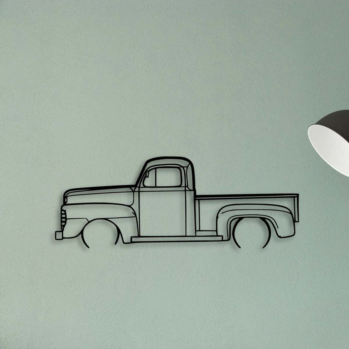 F1 1948 Pickup Classic Silhouette Metal Wall Art - Tinvibe