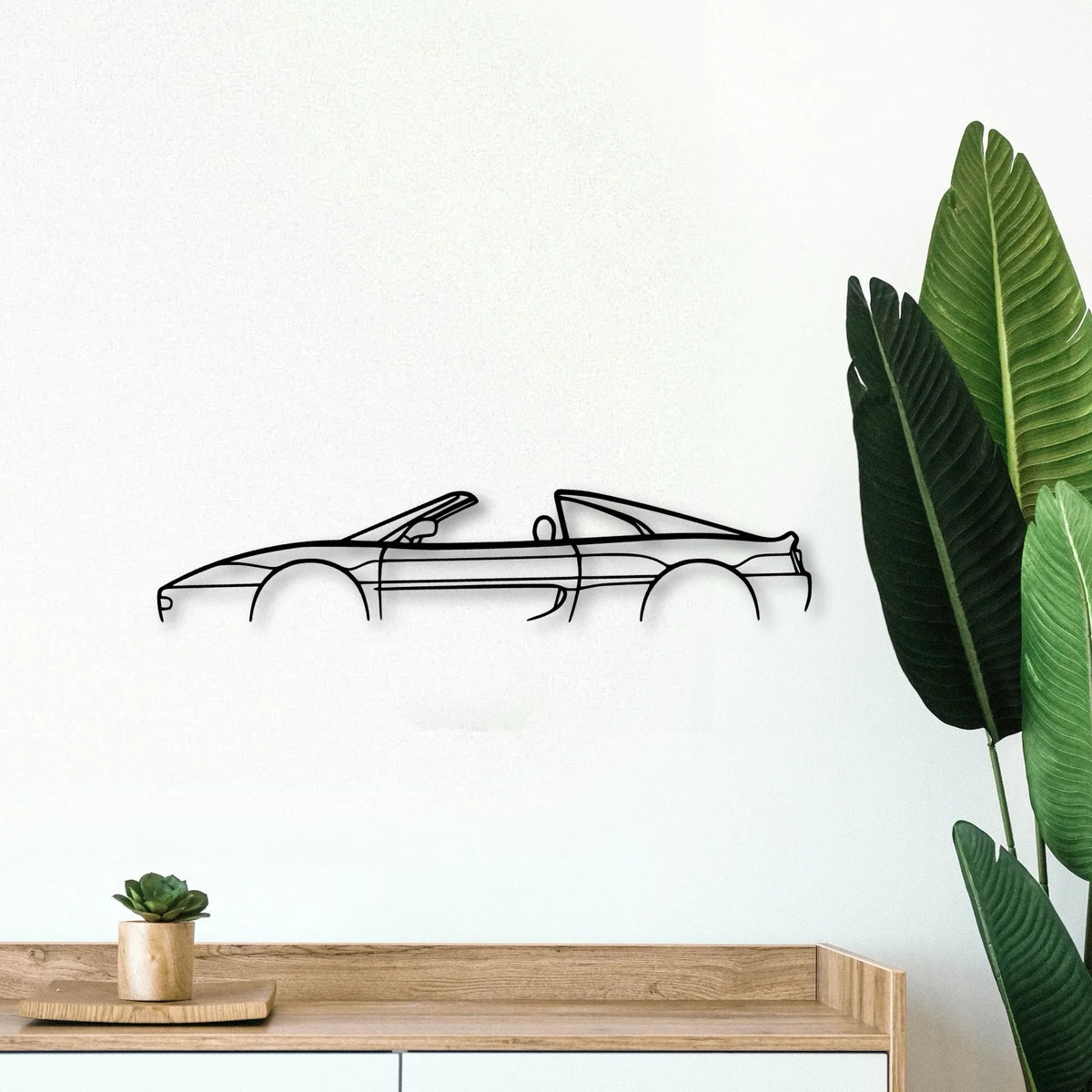 F355 GTS Classic Silhouette Metal Wall Art - Tinvibe