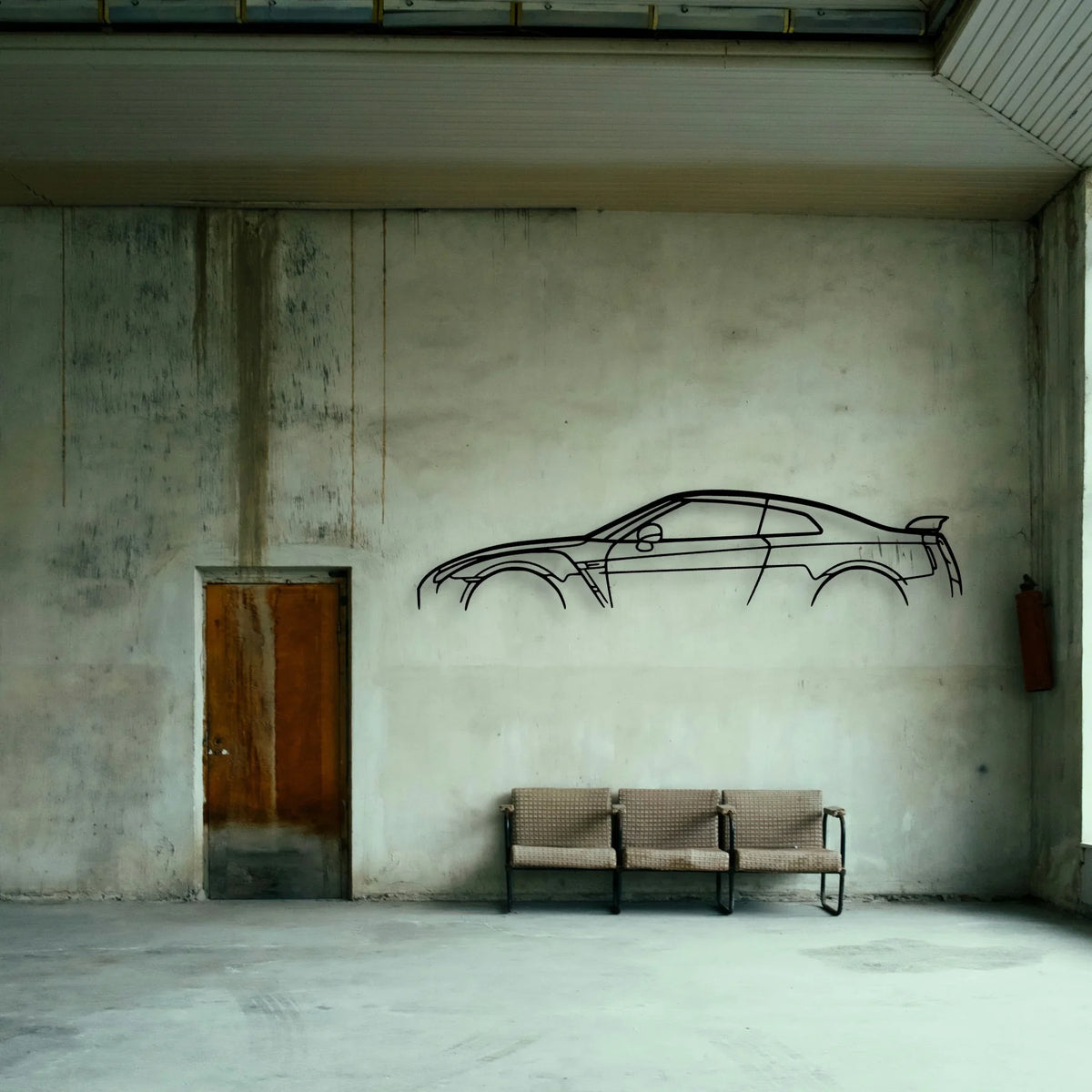 GT R R35 Classic Silhouette Metal Wall Art - Tinvibe
