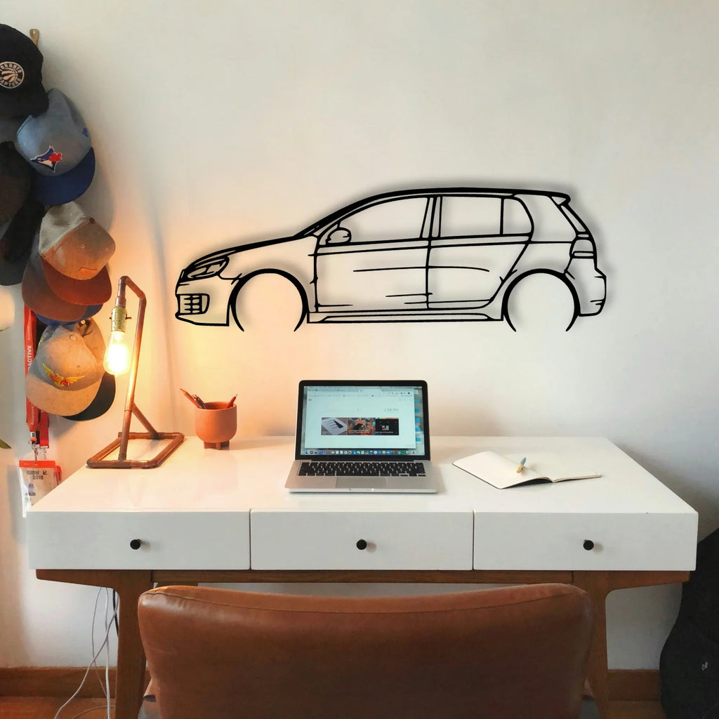 Golf 6 GTI Wolfsburg Classic Silhouette Metal Wall Art - Tinvibe