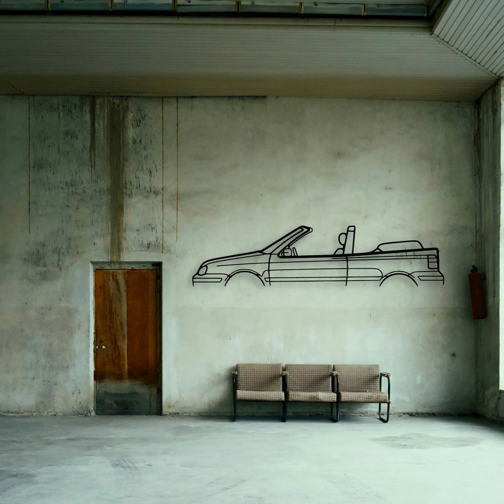 Golf MK4 Cabrio Classic Silhouette Metal Wall Art - Tinvibe
