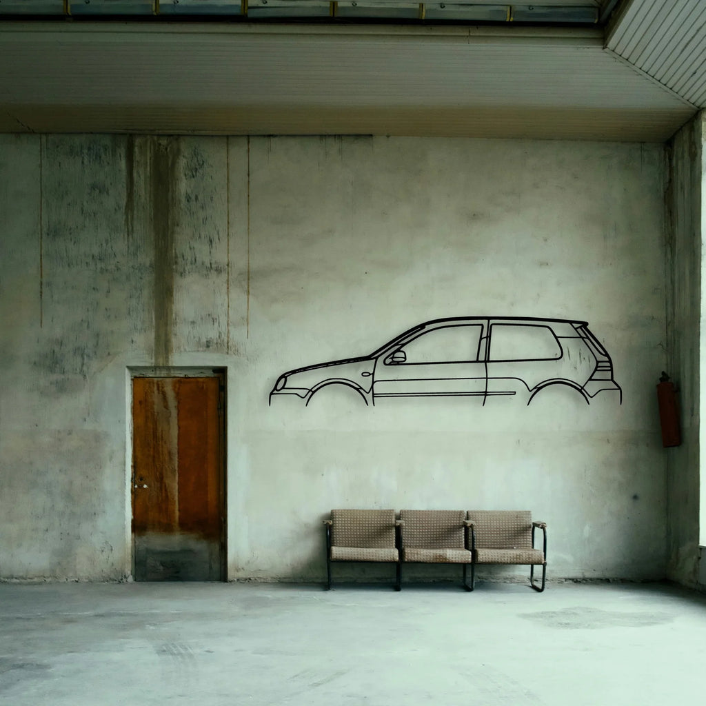 Golf R32 MK4 Classic Silhouette Metal Wall Art - Tinvibe