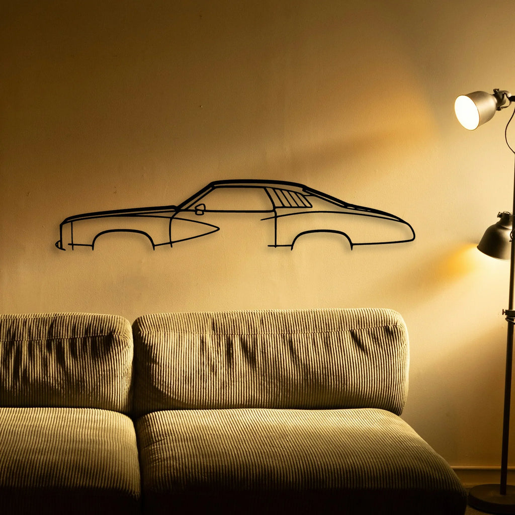 Grand AM 1973 Classic Silhouette Metal Wall Art - Tinvibe