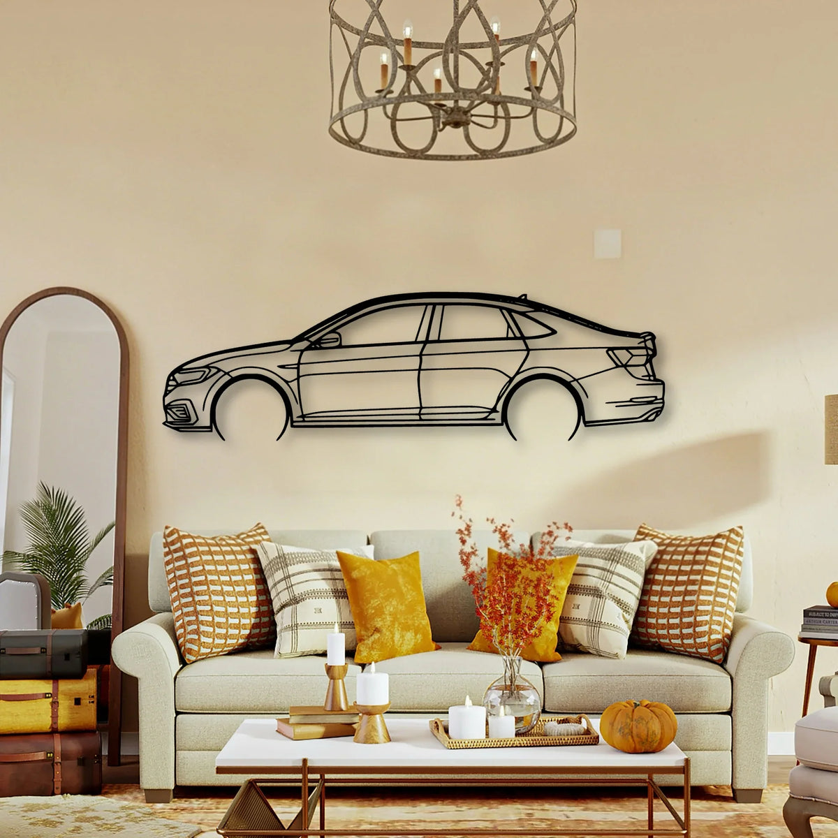 Jetta GLI 2020 Classic Silhouette Metal Wall Art - Tinvibe