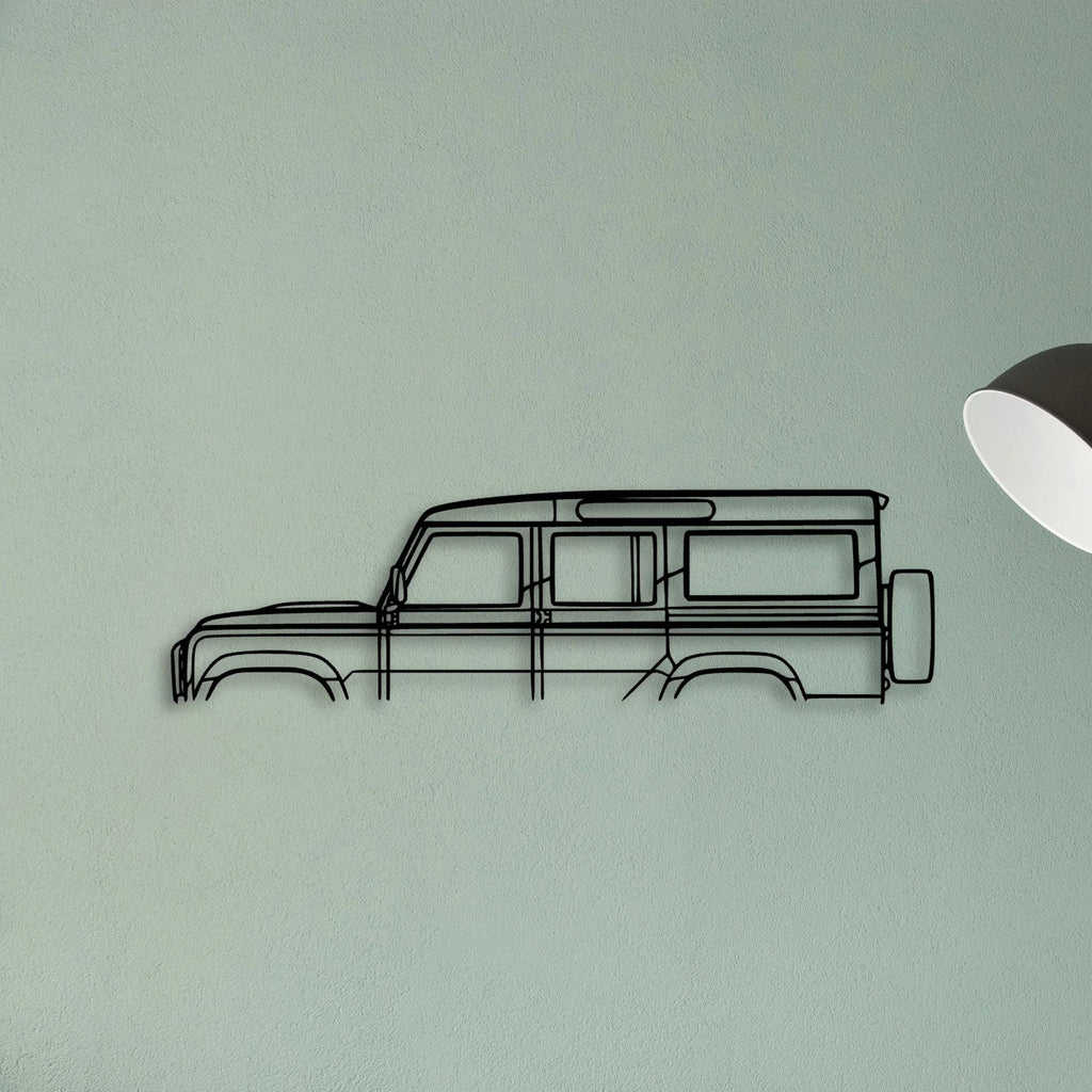 Land Defender 110 Classic Silhouette Metal Wall Art - Tinvibe
