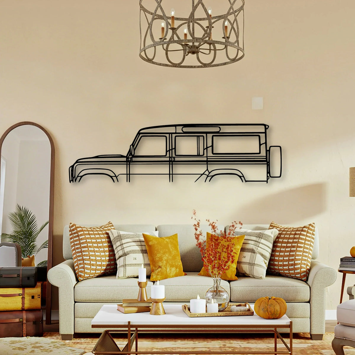 Land Defender 110 Classic Silhouette Metal Wall Art - Tinvibe