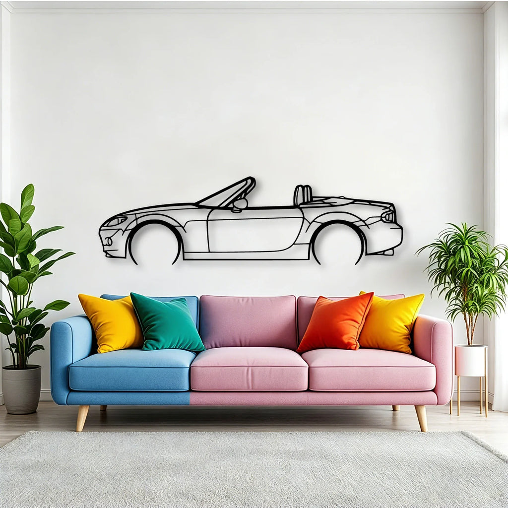 MX 5 2007 Cabrio Classic Silhouette Metal Wall Art - Tinvibe