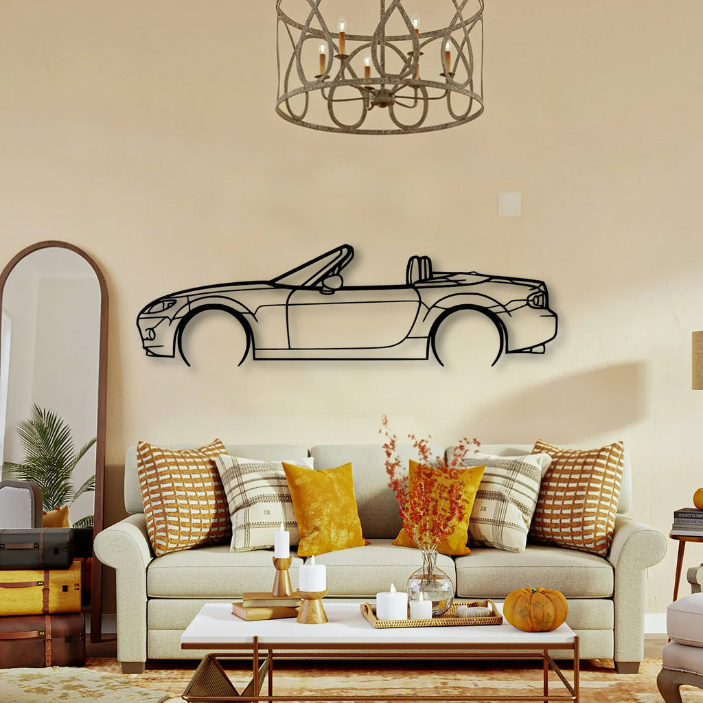 MX 5 2007 Cabrio Classic Silhouette Metal Wall Art - Tinvibe