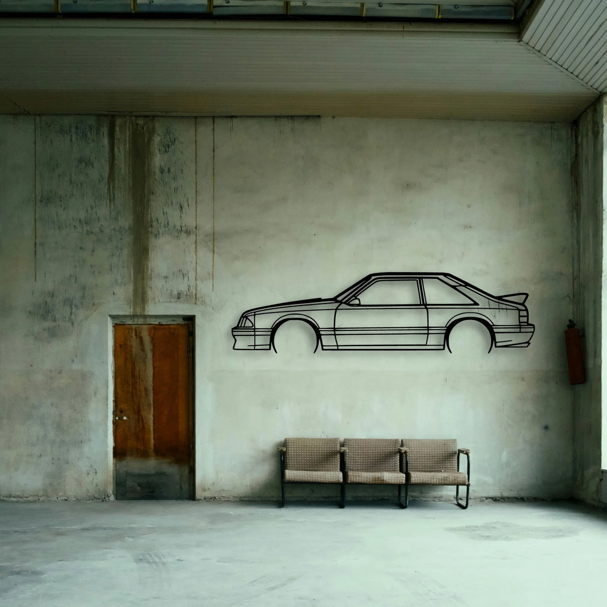 Mustang Cobra 1993 Classic Silhouette Metal Wall Art - Tinvibe