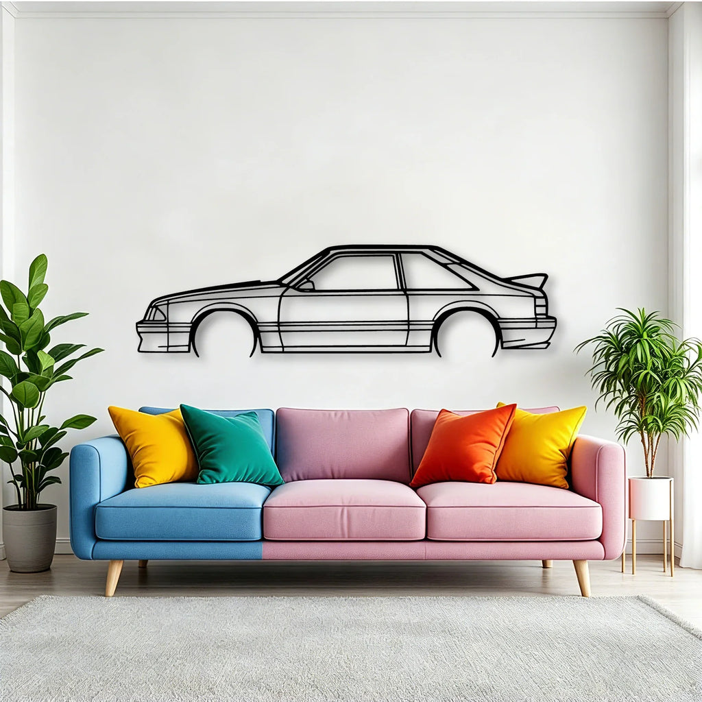 Mustang Cobra 1993 Classic Silhouette Metal Wall Art - Tinvibe