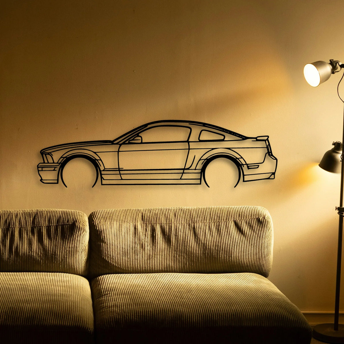 Mustang GT 2005 Classic Silhouette Metal Wall Art - Tinvibe