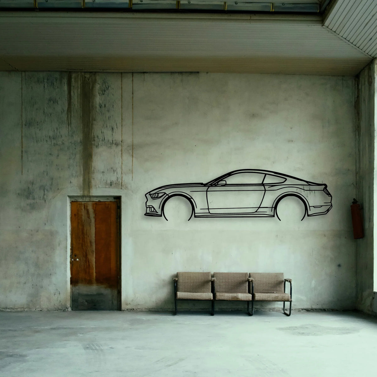 Mustang GT 2017 Classic Silhouette Metal Wall Art - Tinvibe