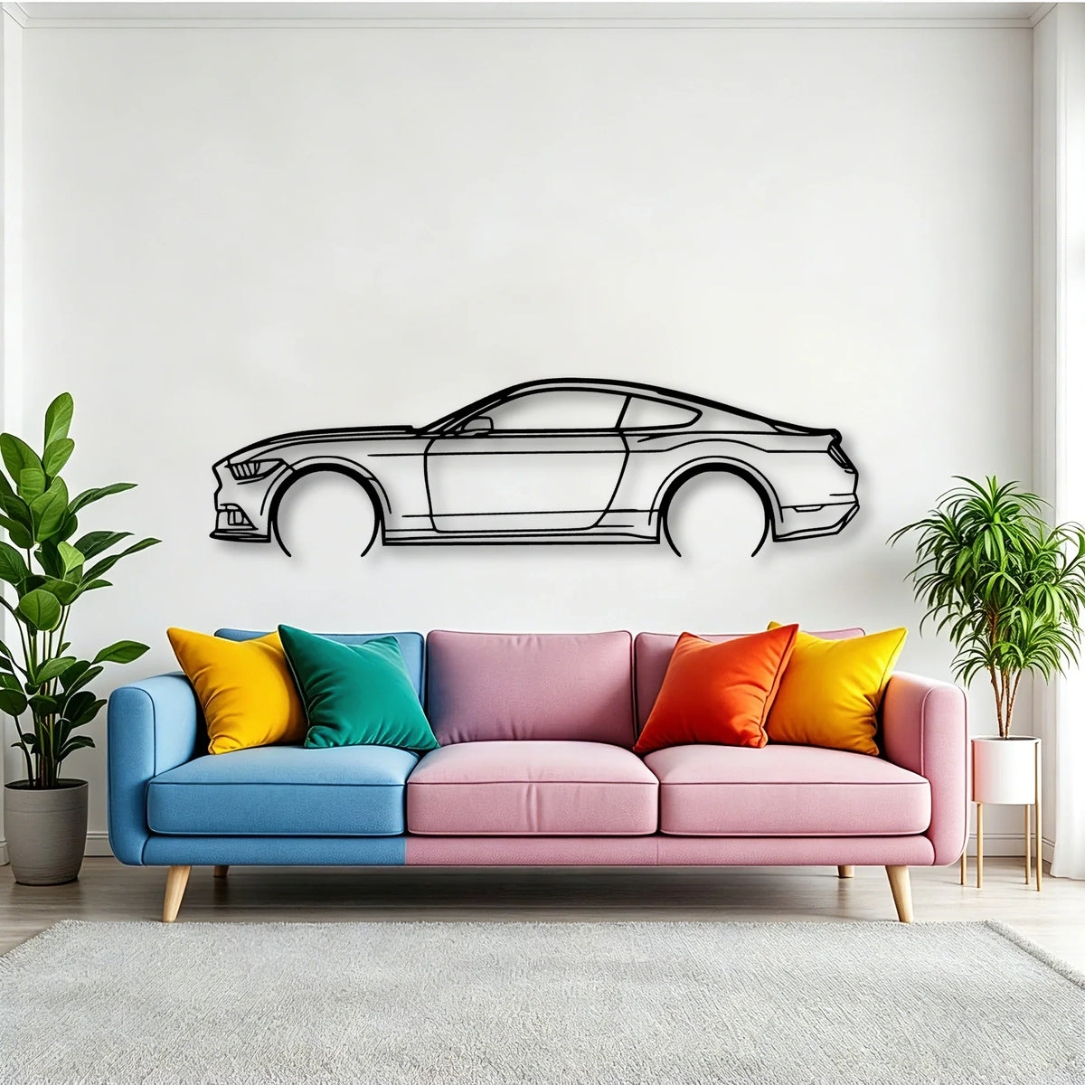 Mustang GT 2017 Classic Silhouette Metal Wall Art - Tinvibe