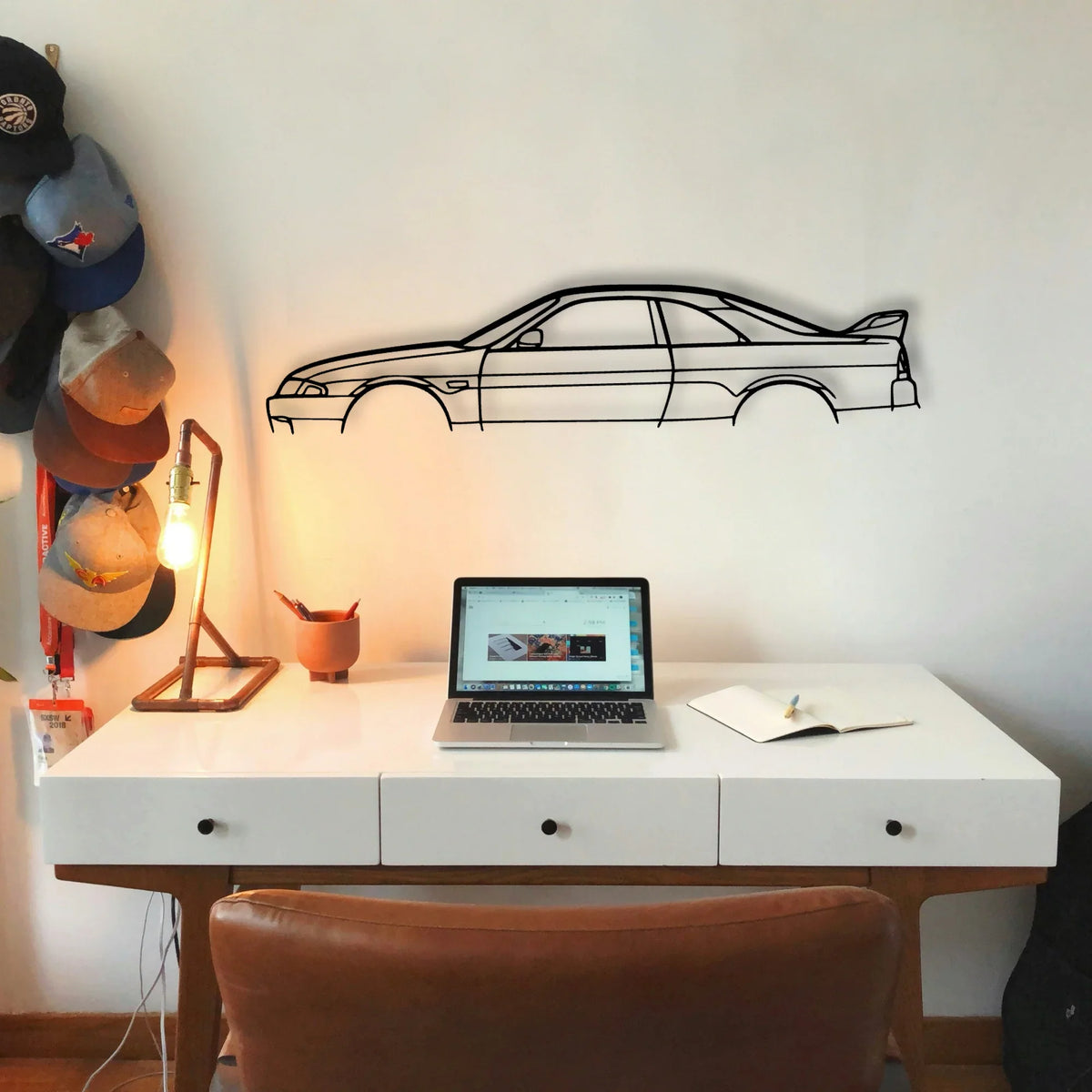R33 GTR 1995 2 Classic Silhouette Metal Wall Art - Tinvibe