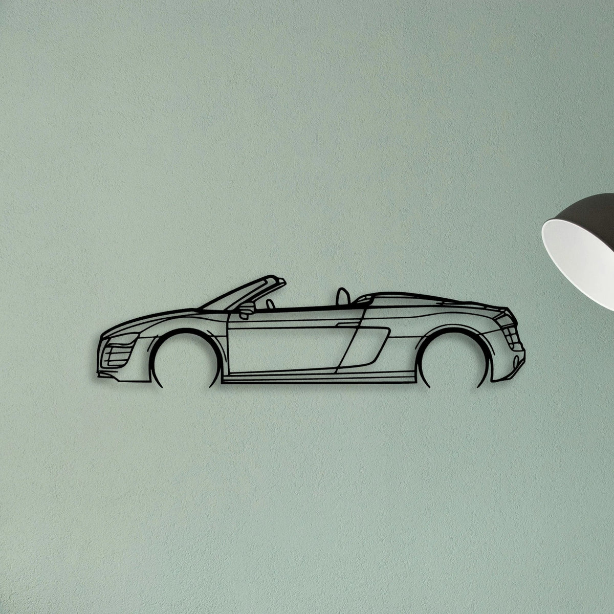 R8 Spyder 2012 Classic Silhouette Metal Wall Art - Tinvibe