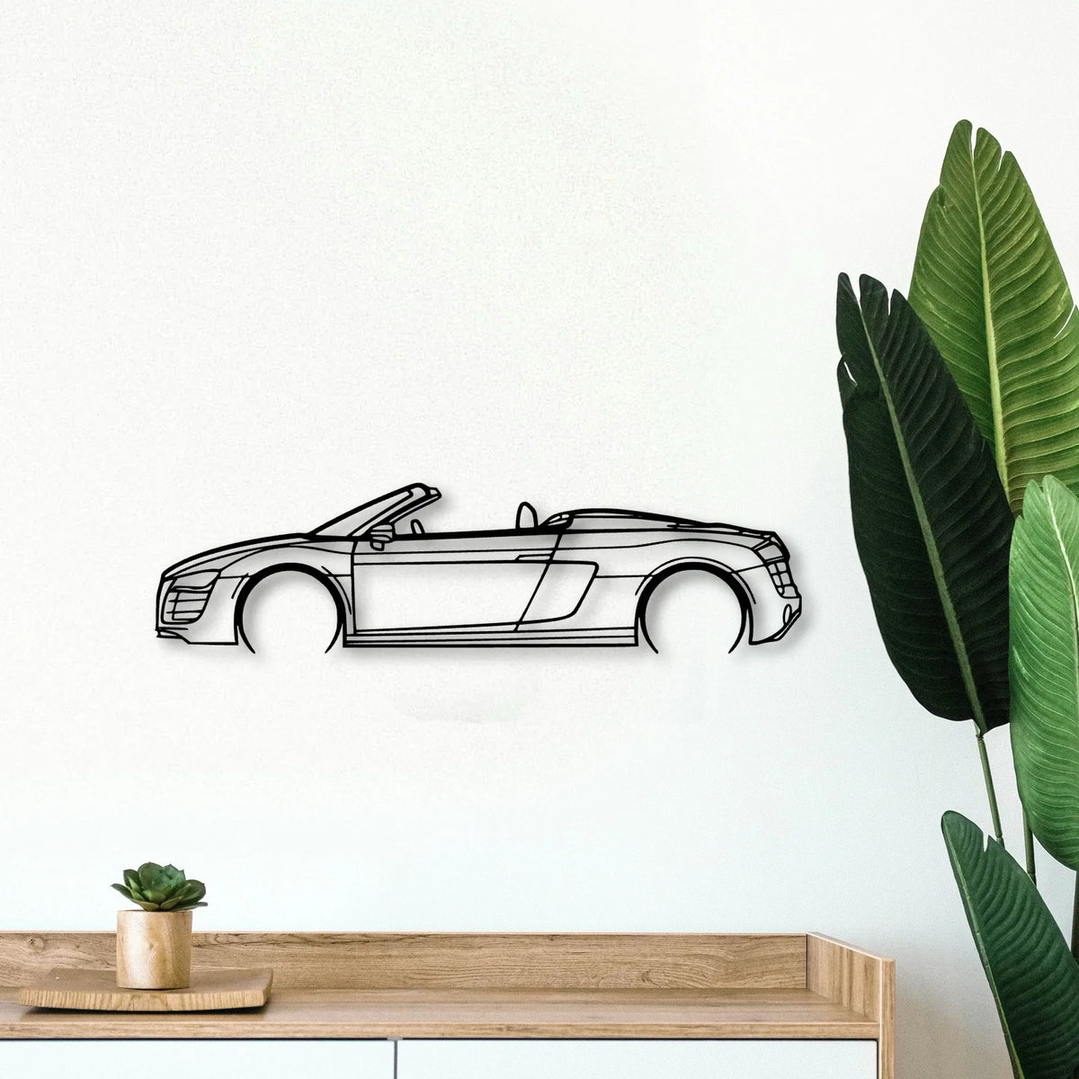 R8 Spyder 2012 Classic Silhouette Metal Wall Art - Tinvibe