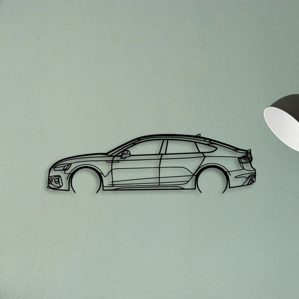 RS5 Sportback 2 Classic Silhouette Metal Wall Art - Tinvibe
